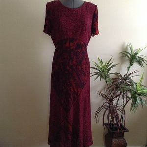 Vintage Carole Little Pieced Pattern Maxi Dress